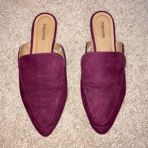 Maurices burgundy loafers mules size 9.5